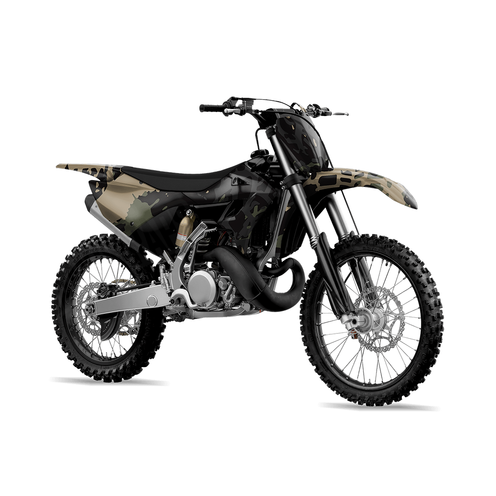 Tire Splatter Militant Charcoal Camo Dirt Bike Vinyl Wrap