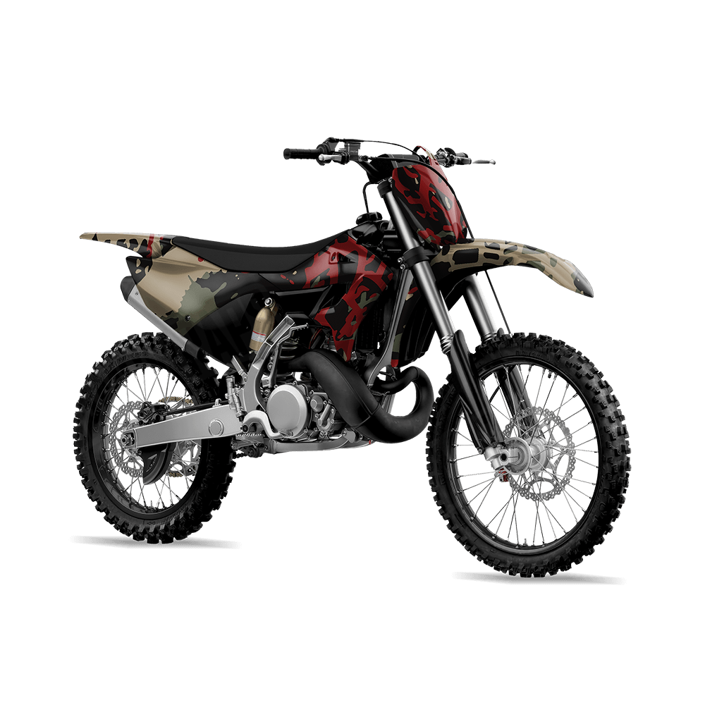 Tire Splatter Militant Red Camo Dirt Bike Vinyl Wrap