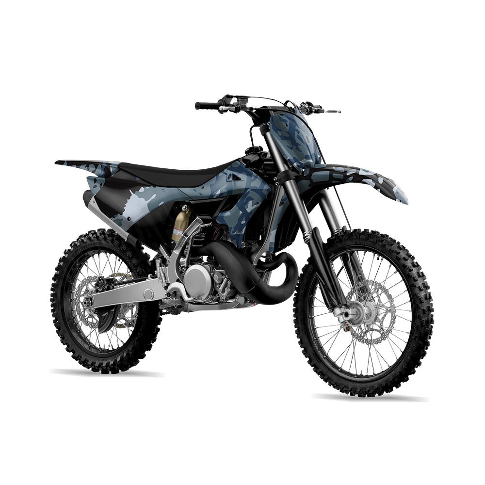 Tire Splatter Navy Camo Dirt Bike Vinyl Wrap