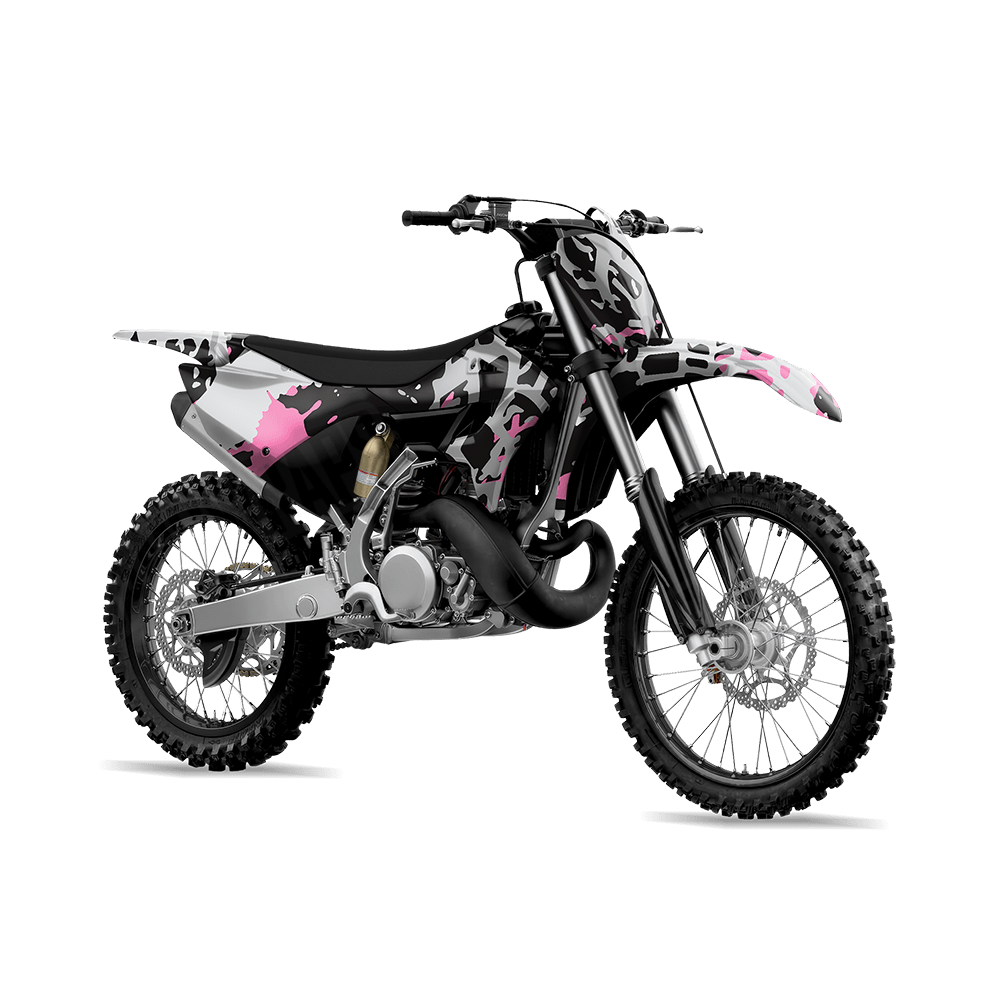 Tire Splatter Pink Tiger Camo Dirt Bike Vinyl Wrap