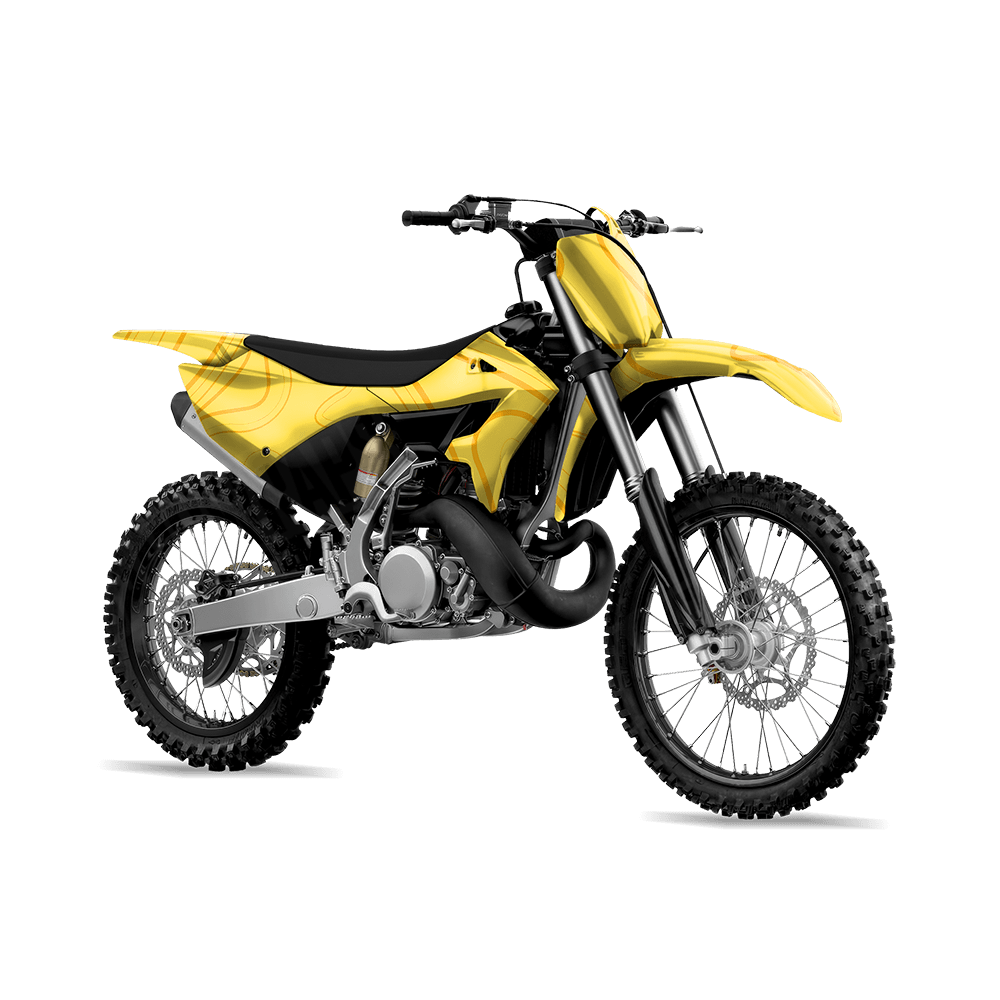 Topographic Yellow Camo Dirt Bike Vinyl Wrap