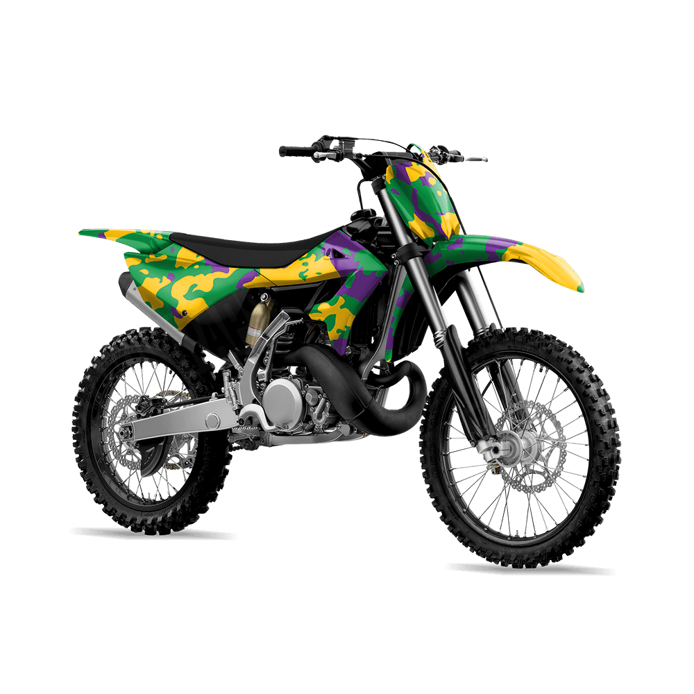 Treetop Mardi Gras Camo Dirt Bike Vinyl Wrap