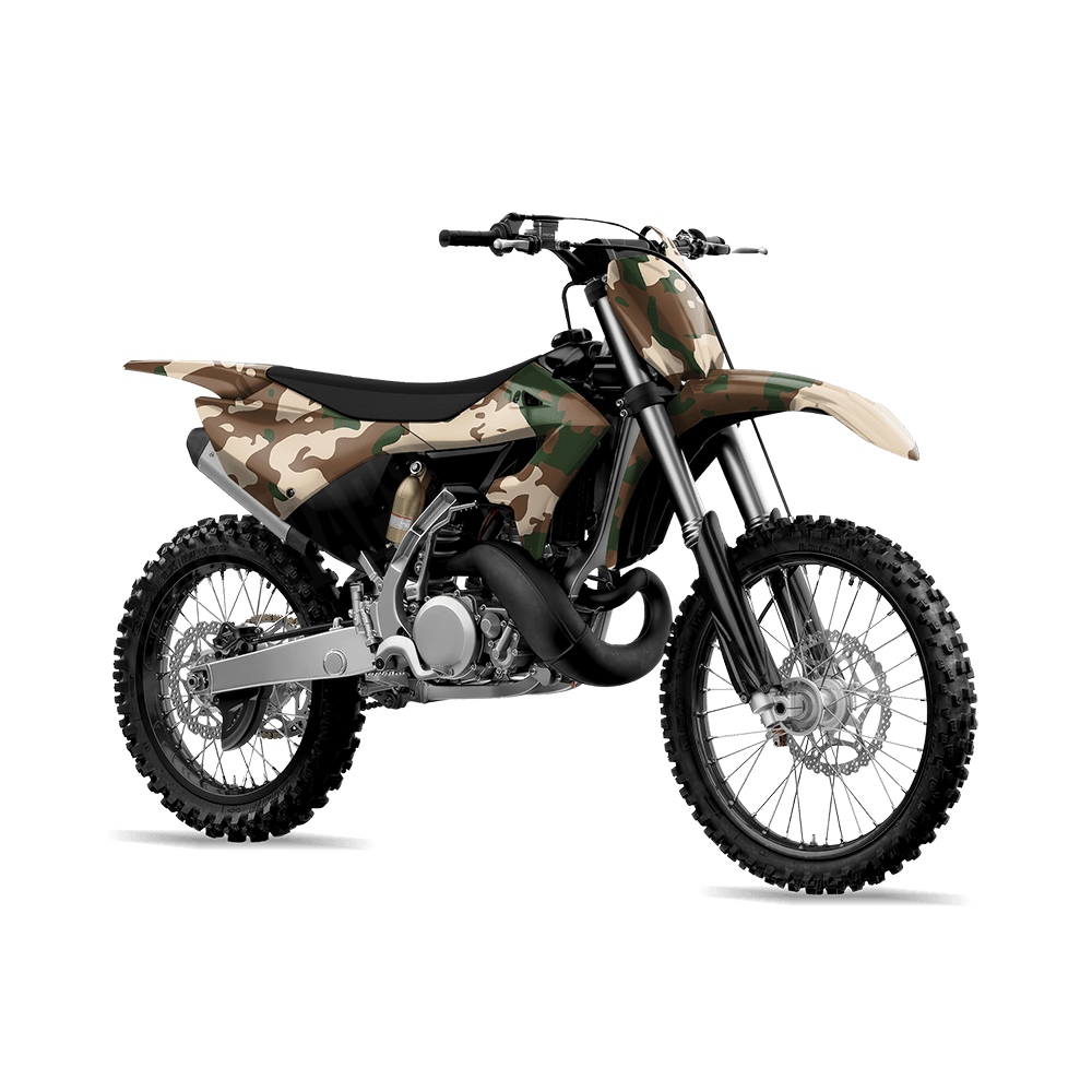 Treetop Woodland Camo Dirt Bike Vinyl Wrap