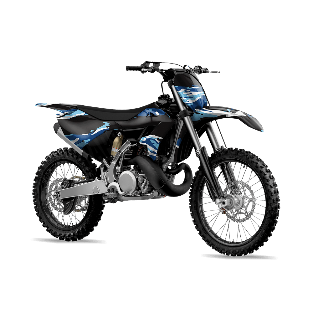 Vietnam Tiger Stripe Baby Blue Camo Dirt Bike Vinyl Wrap