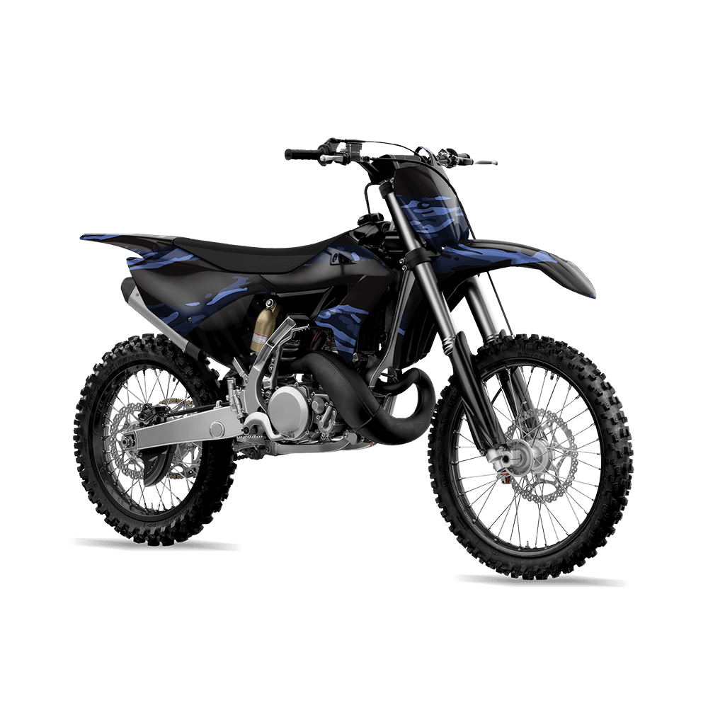 Vietnam Tiger Stripe Blue Midnight Camo Dirt Bike Vinyl Wrap