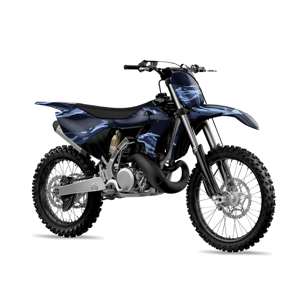 Vietnam Tiger Stripe Blue Urban Night Camo Dirt Bike Vinyl Wrap