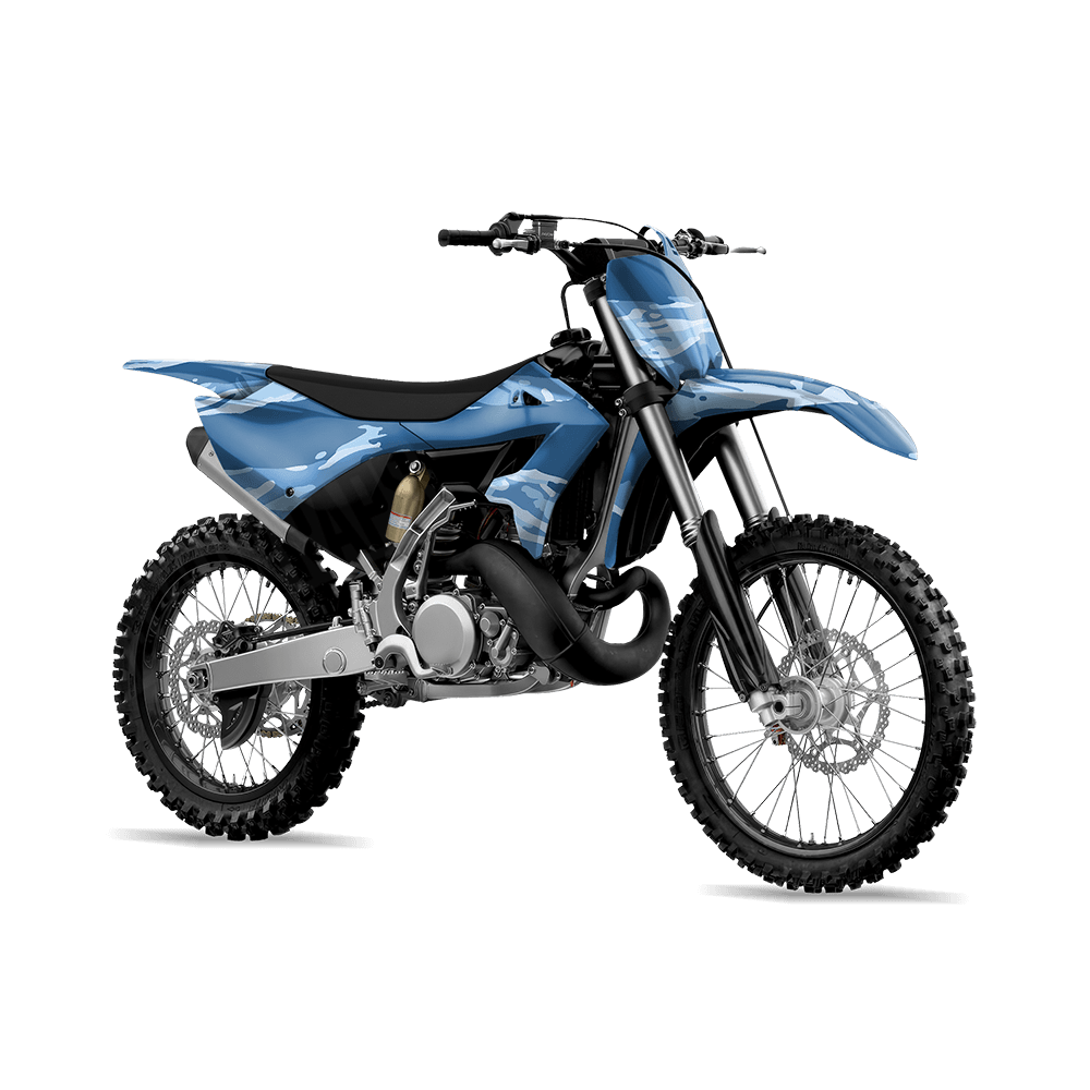 Vietnam Tiger Stripe Cool Blue Camo Dirt Bike Vinyl Wrap