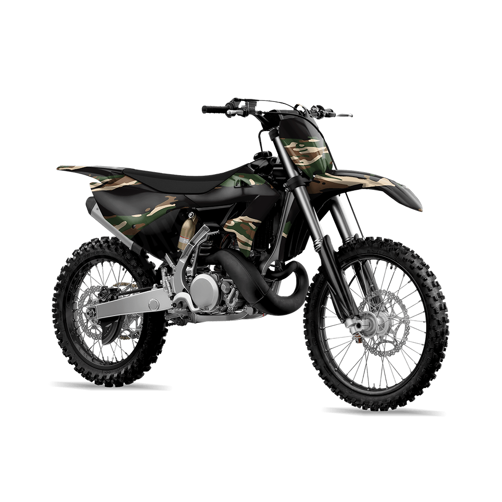 Vietnam Tiger Stripe Woodland Camo Dirt Bike Vinyl Wrap