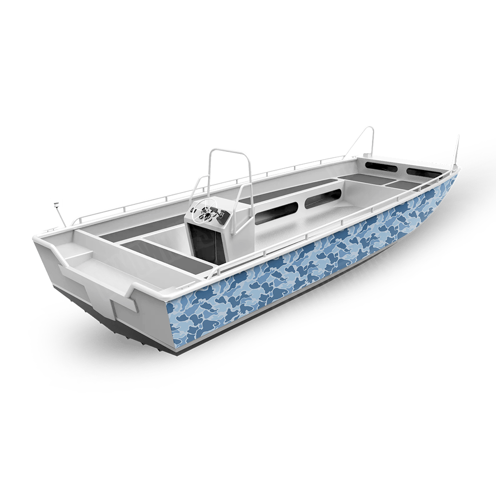 Old School Duck Cool Blue Fishing Boat Wraps