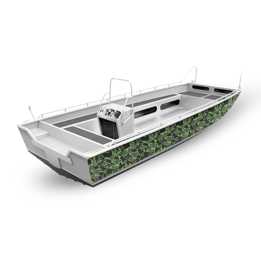 Old School Duck Metro Green Fishing Boat Wraps