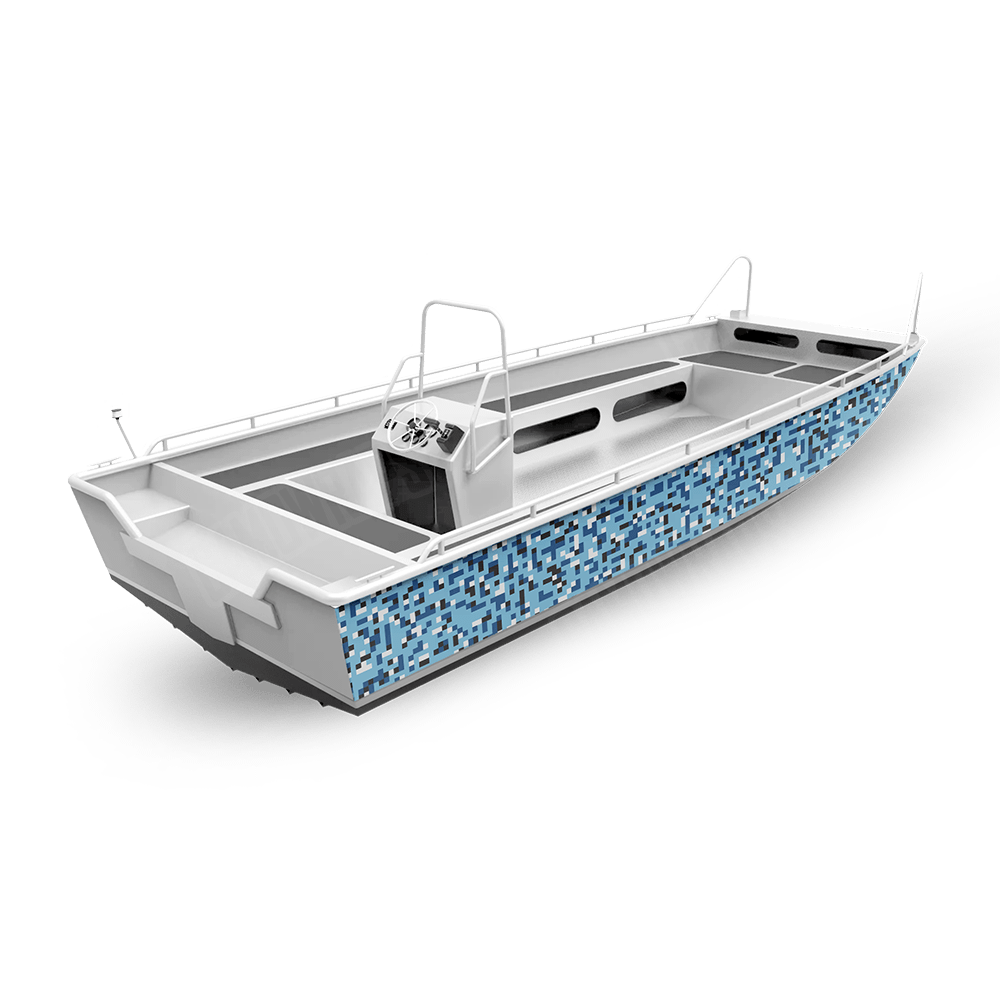 Pixel Baby Blue Fishing Boat Wraps