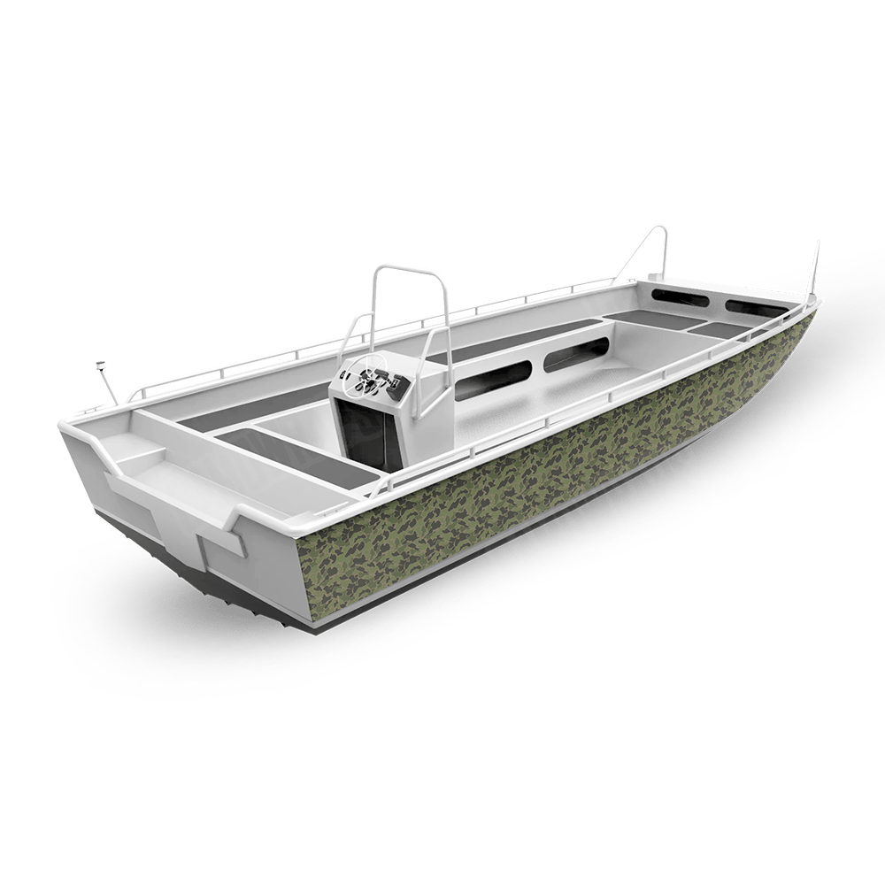 Old School Duck Army Green Fishing Boat Wraps