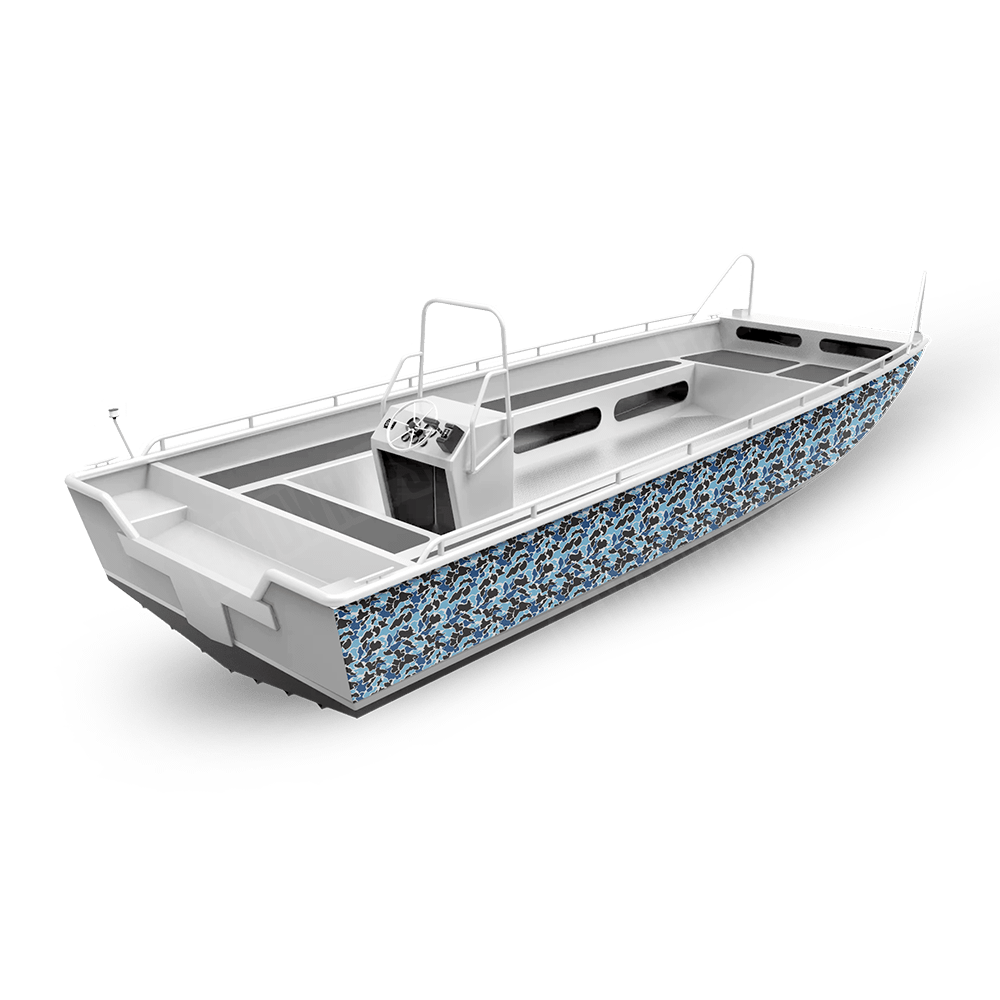 Old School Duck Baby Blue Fishing Boat Wraps
