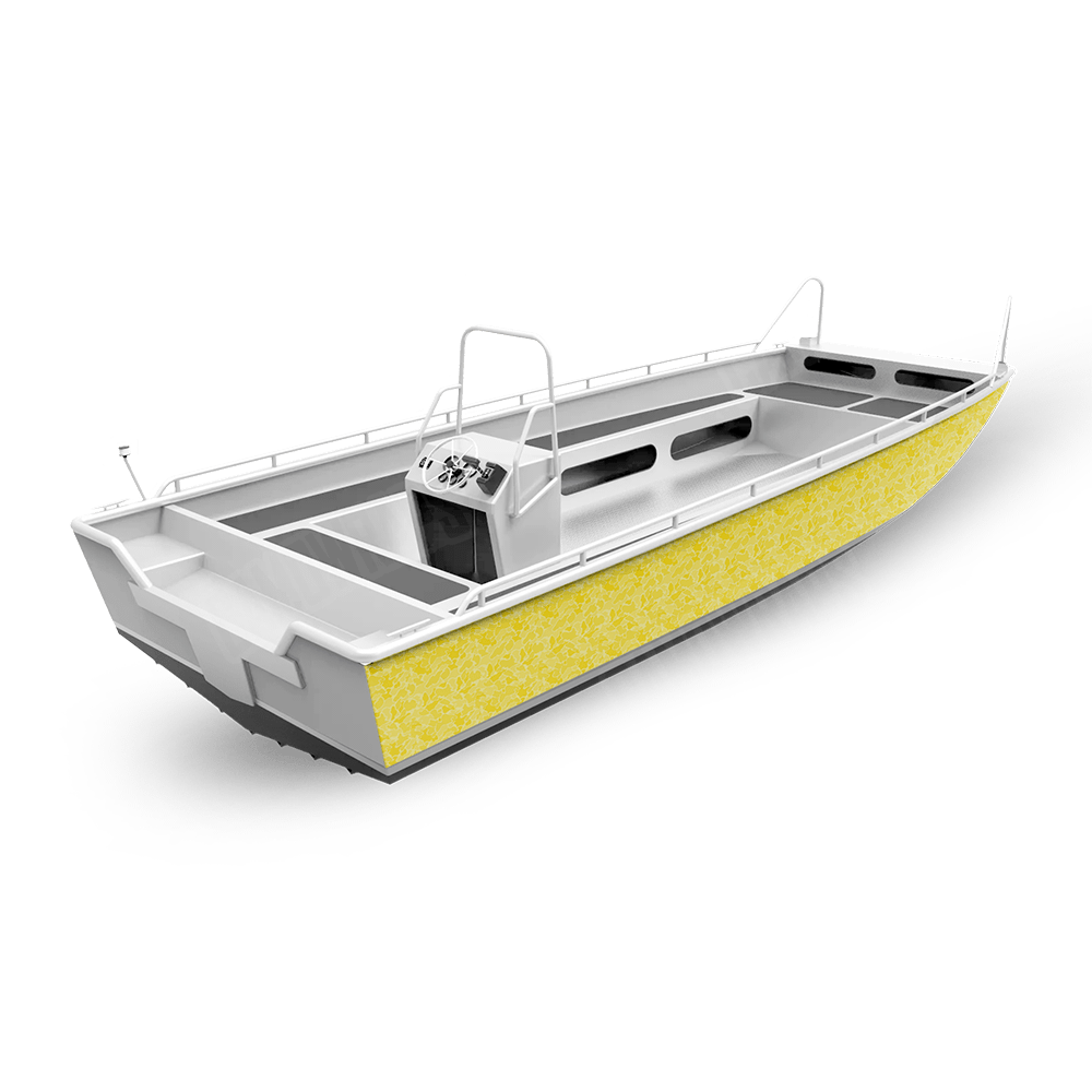 Old School Duck Elite Yellow Fishing Boat Wraps