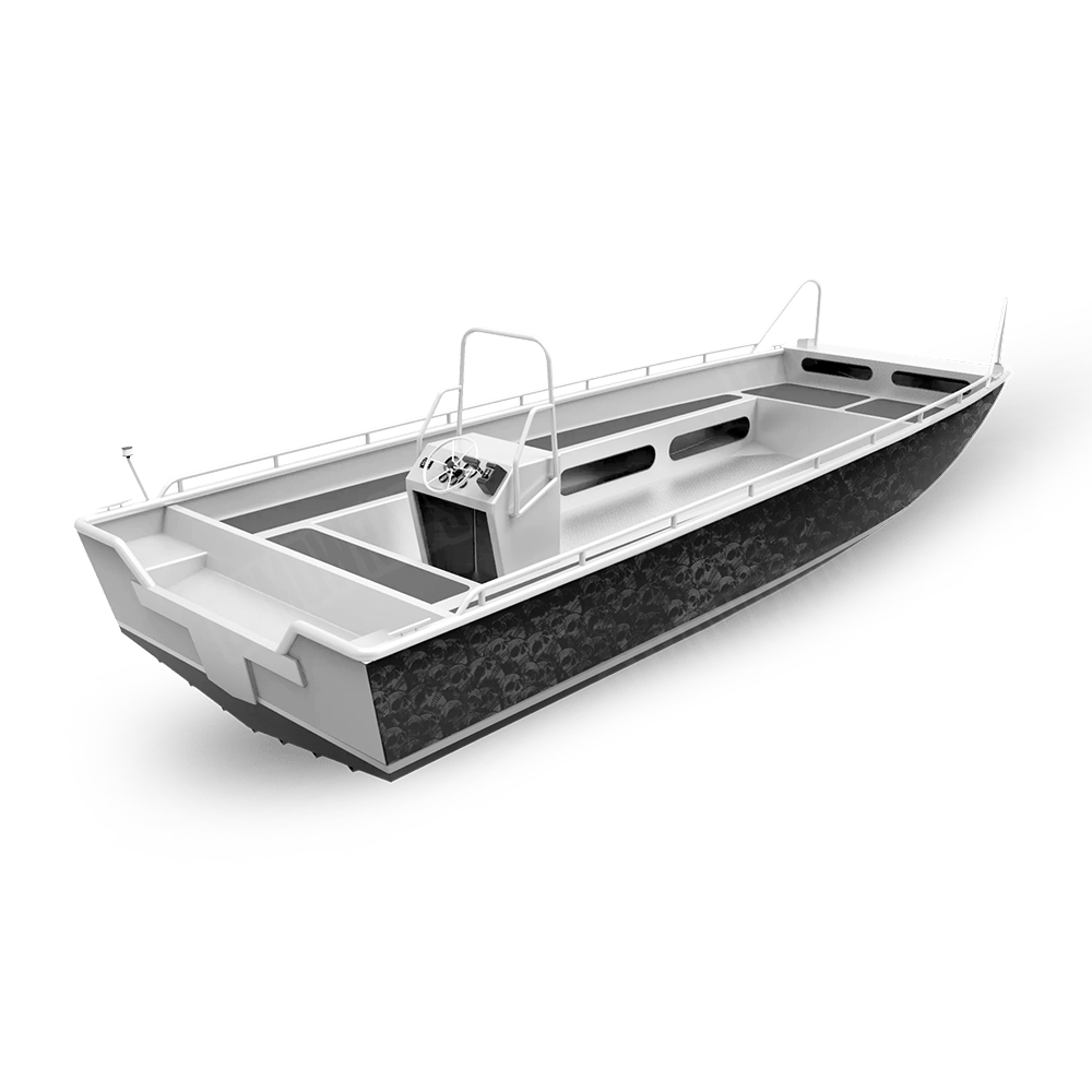 Skull Grayscale Fishing Boat Wraps