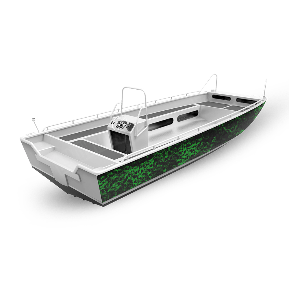 Skull Green Fishing Boat Wraps