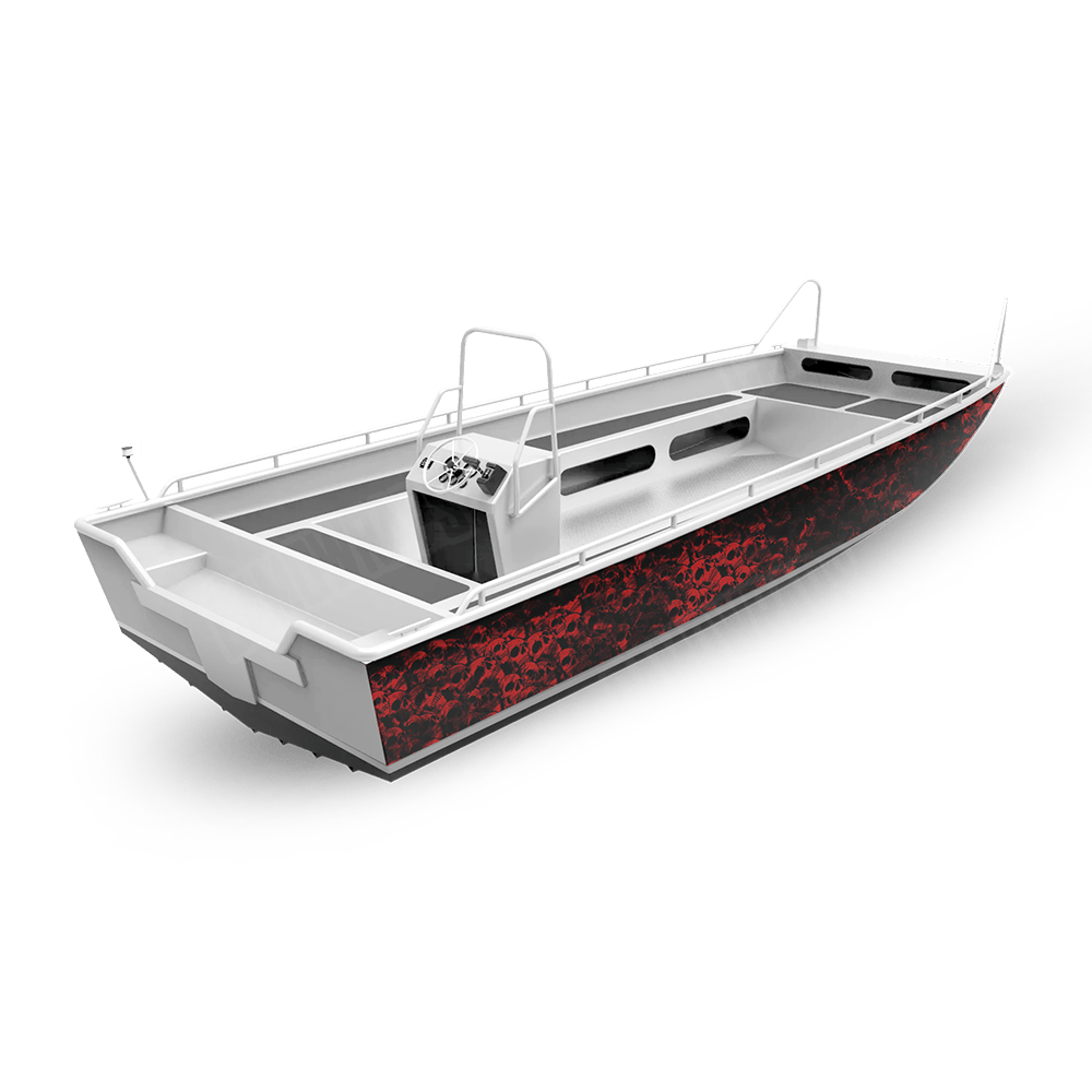 Skull Red Fishing Boat Wraps