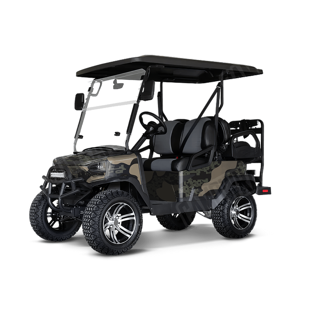 Compound Militant Charcoal Golf Cart Camo Vinyl Wrap