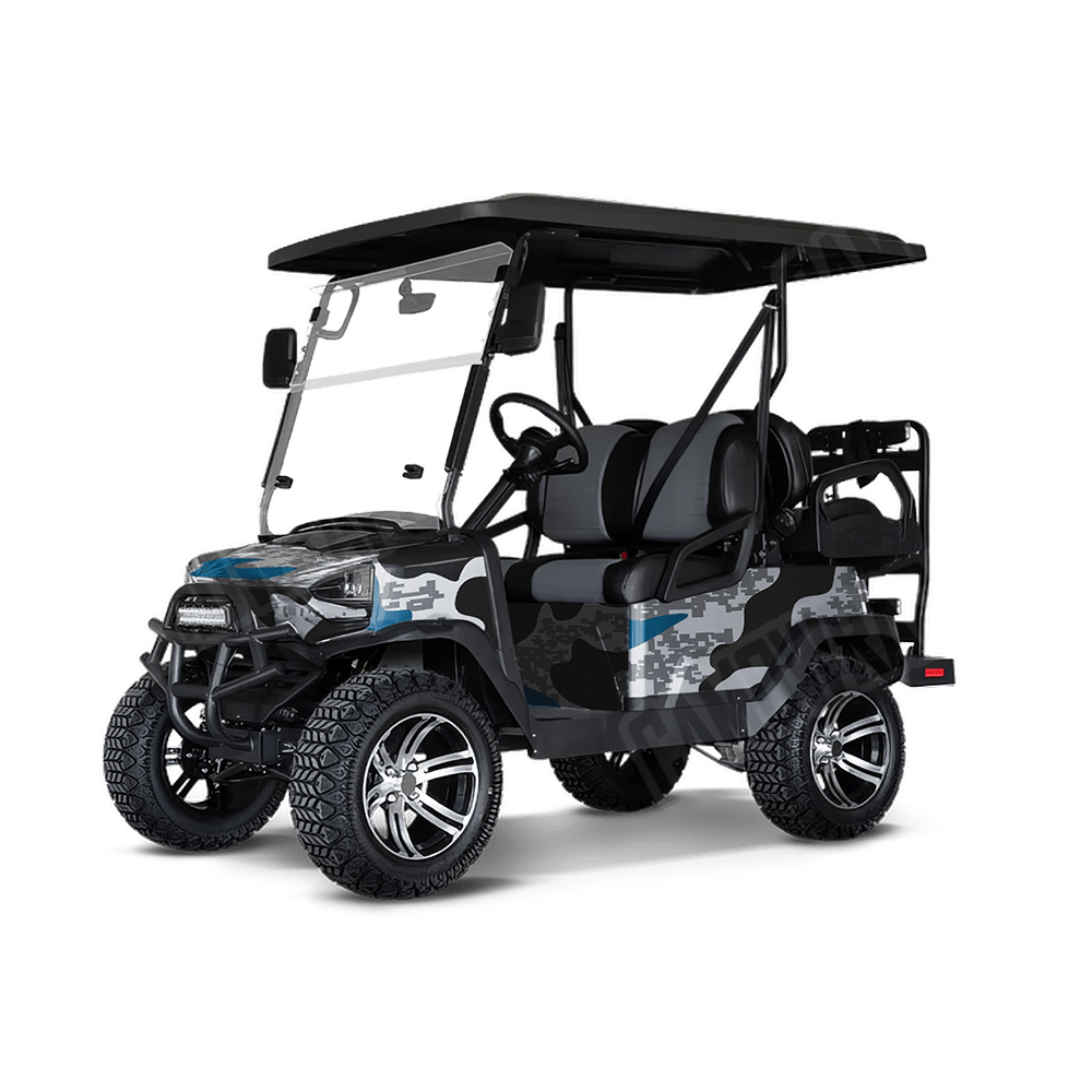 Compound Urban Blue Golf Cart Camo Vinyl Wrap