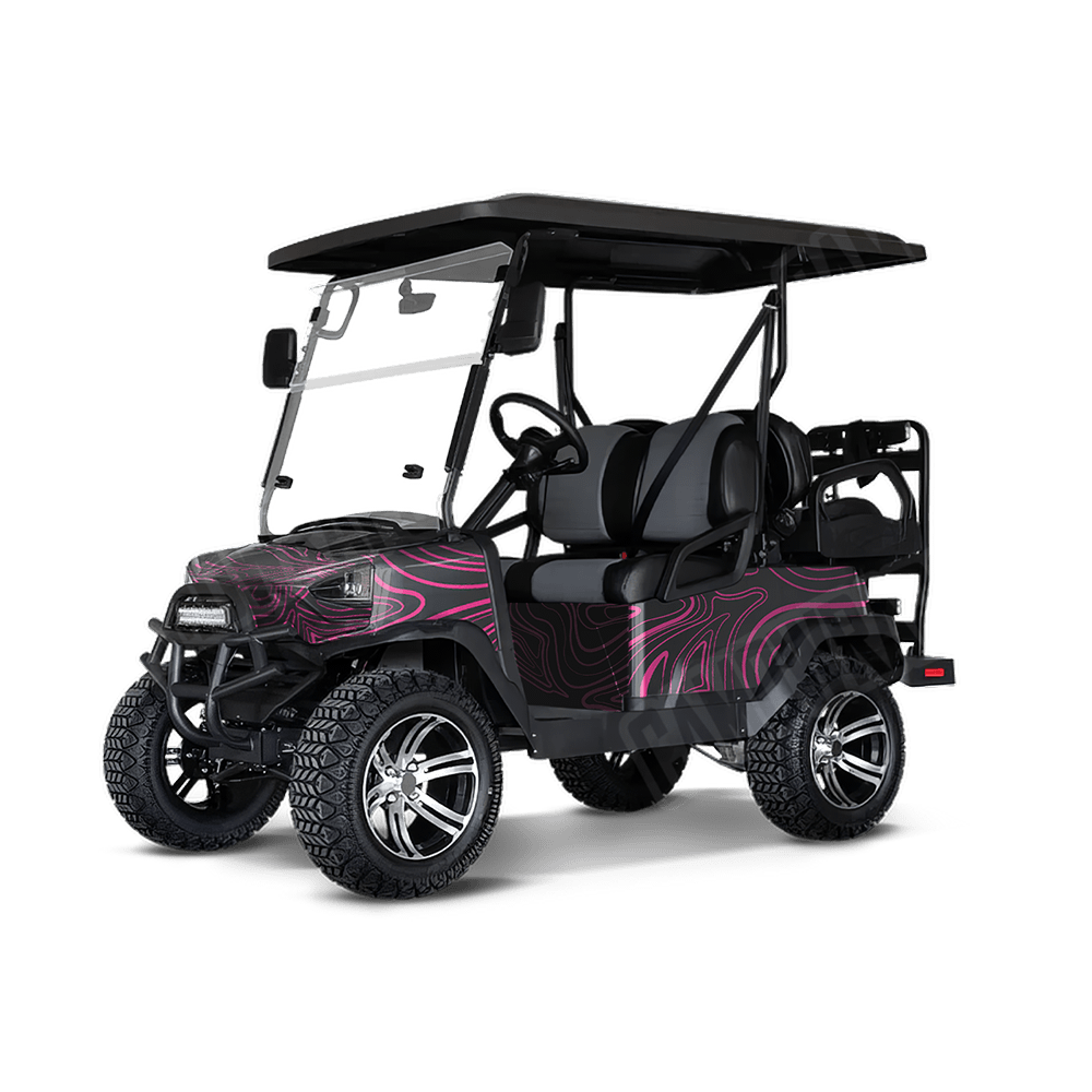 Damascus Magenta Golf Cart Camo Vinyl Wrap