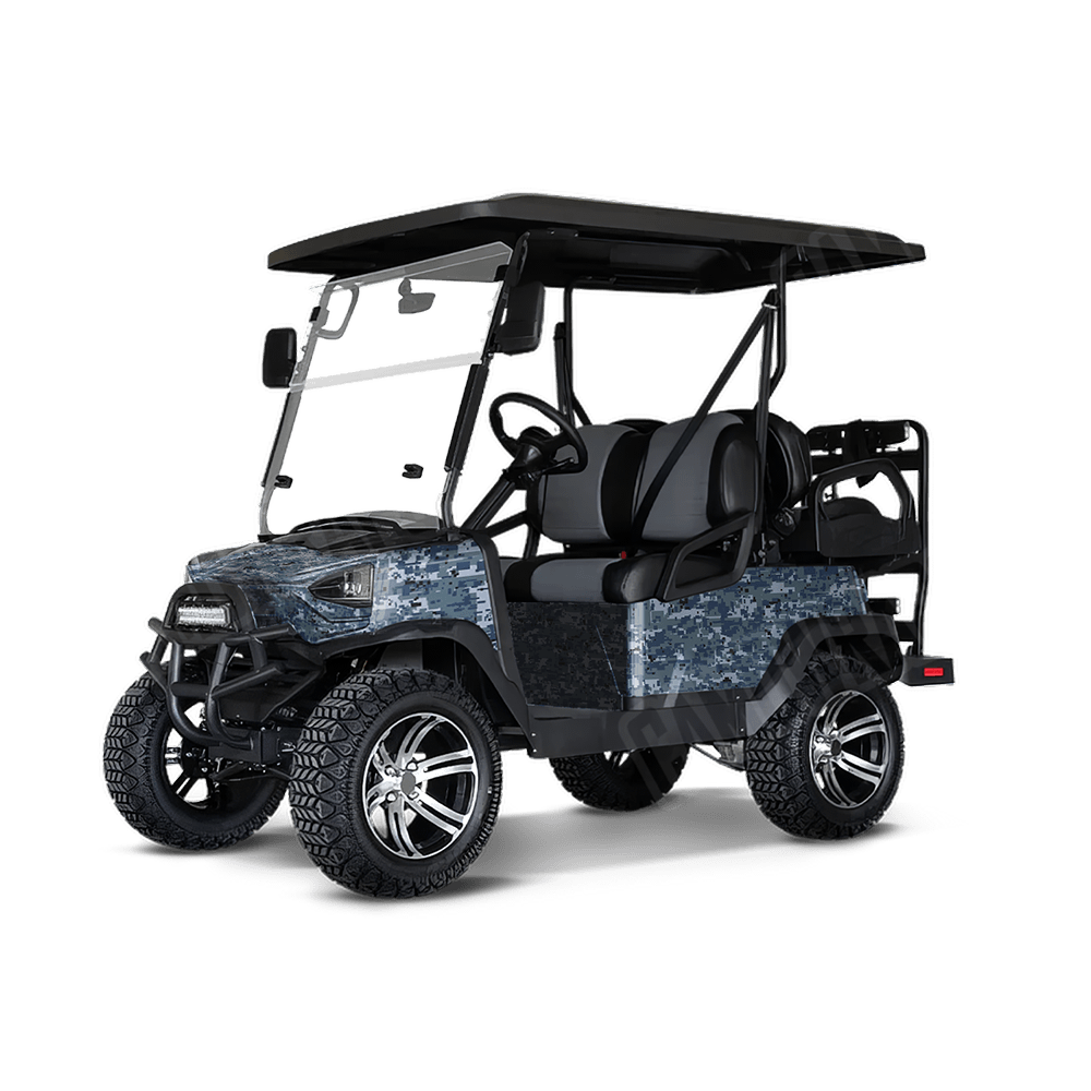 Digital Navy Golf Cart Camo Vinyl Wrap