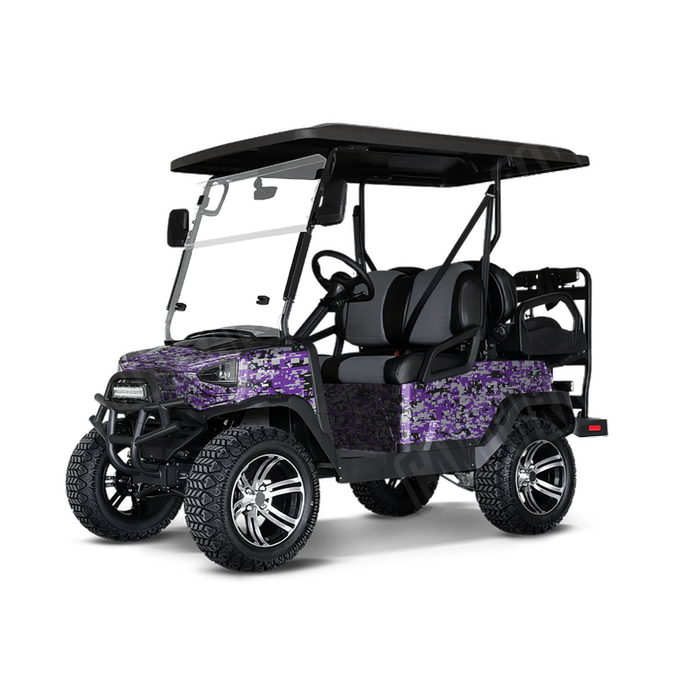 Digital Purple Tiger Golf Cart Camo Vinyl Wrap