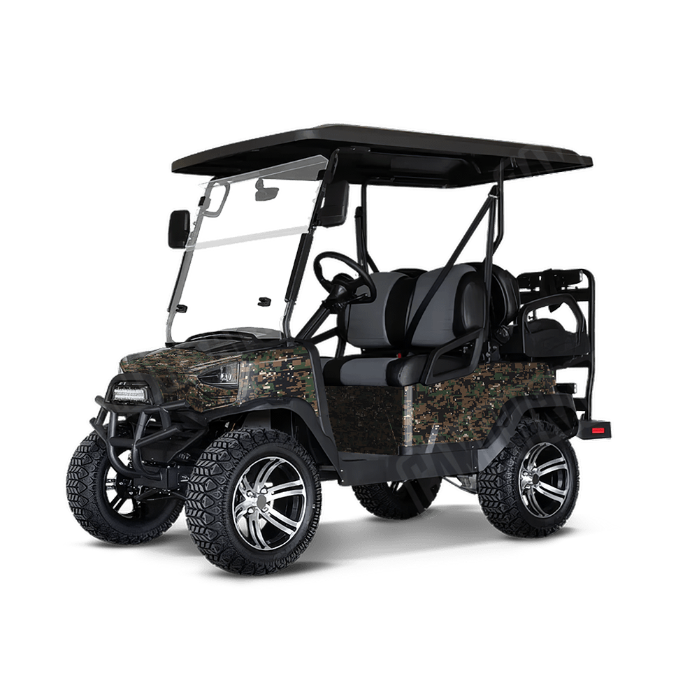 Digital Woodland Golf Cart Camo Vinyl Wrap