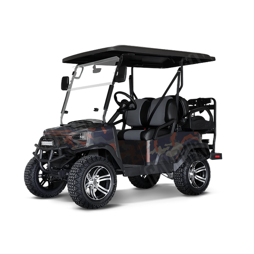 Erratic Blue Copper Golf Cart Camo Vinyl Wrap