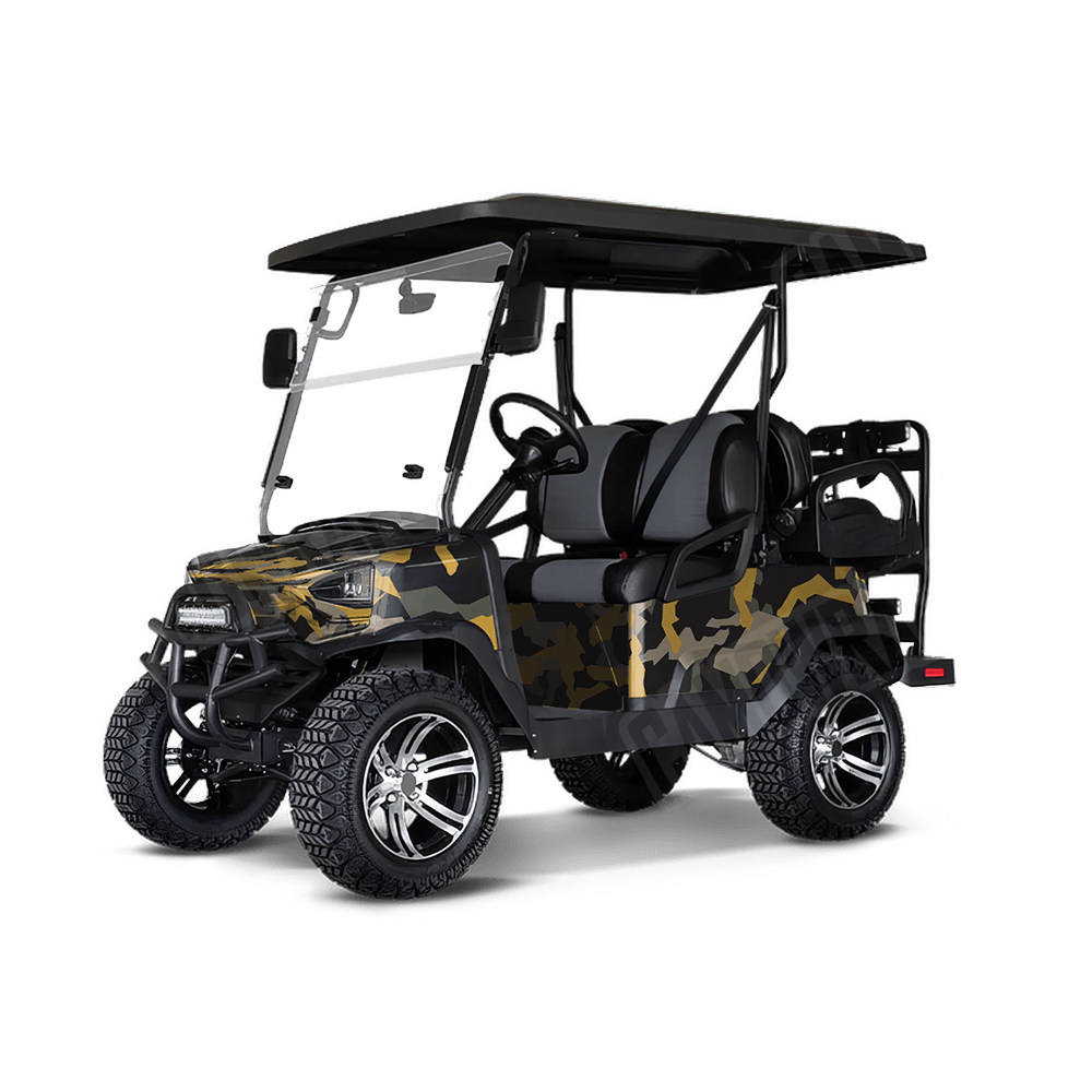 Erratic Militant Yellow Golf Cart Camo Vinyl Wrap