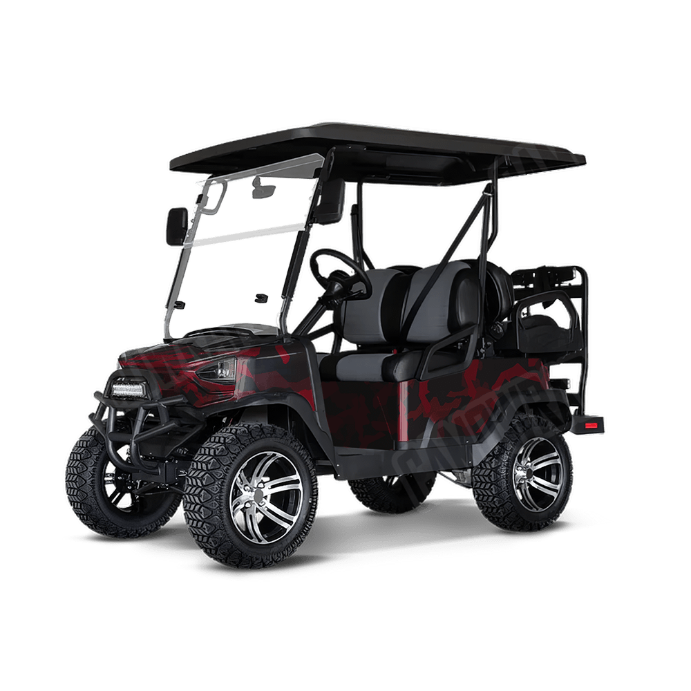 Erratic Vampire Red Golf Cart Camo Vinyl Wrap