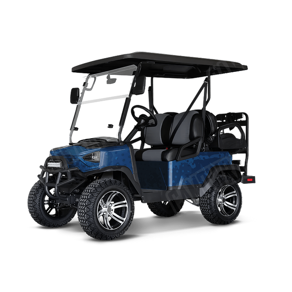 Halftone Splatter Elite Blue Golf Cart Camo Vinyl Wrap