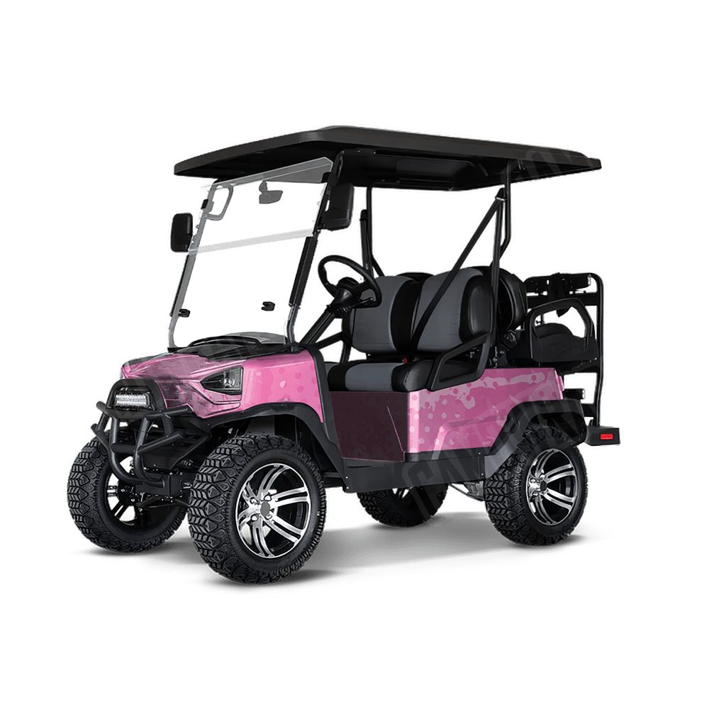 Halftone Splatter Elite Pink Golf Cart Camo Vinyl Wrap