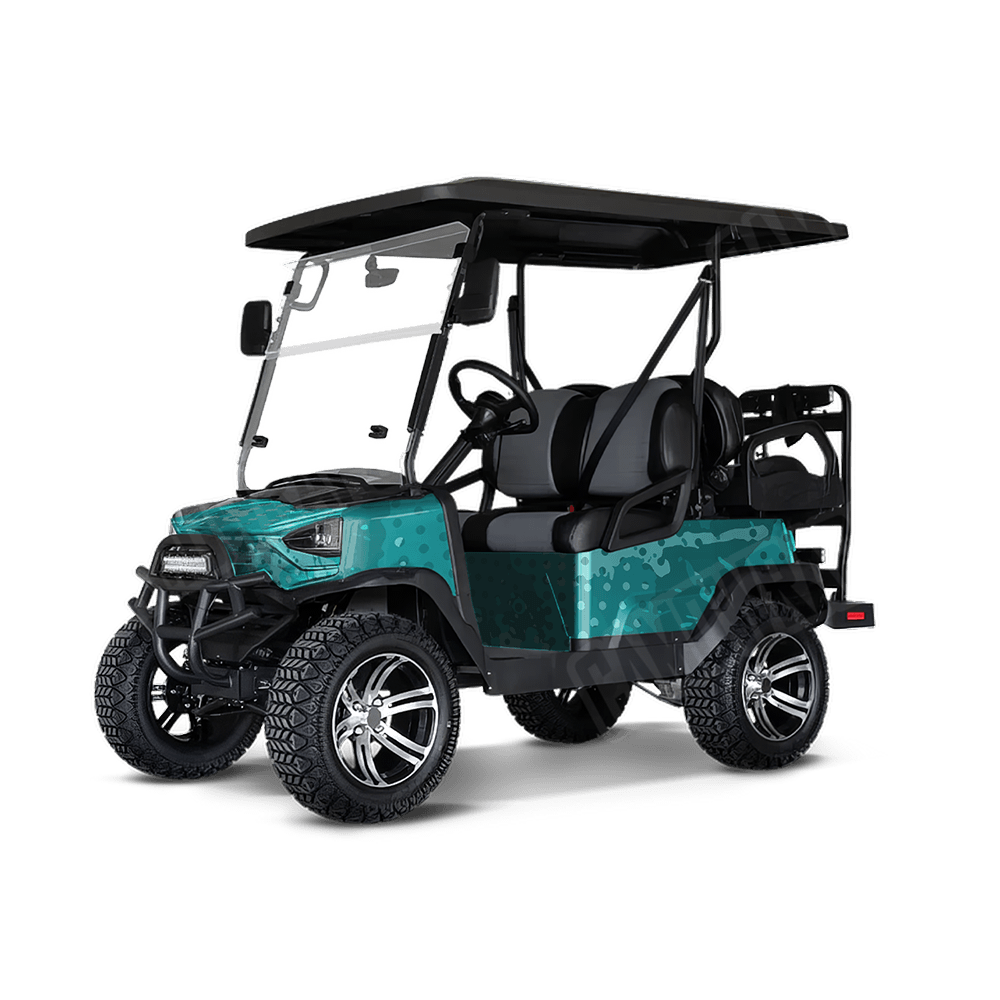 Halftone Splatter Elite Tiffany Blue Golf Cart Camo Vinyl Wrap