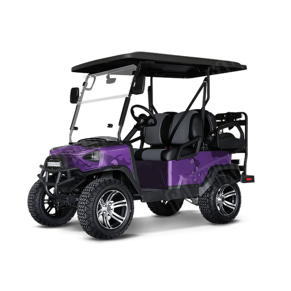 Jumbo Battle Storm Elite Purple Golf Cart Camo Vinyl Wrap