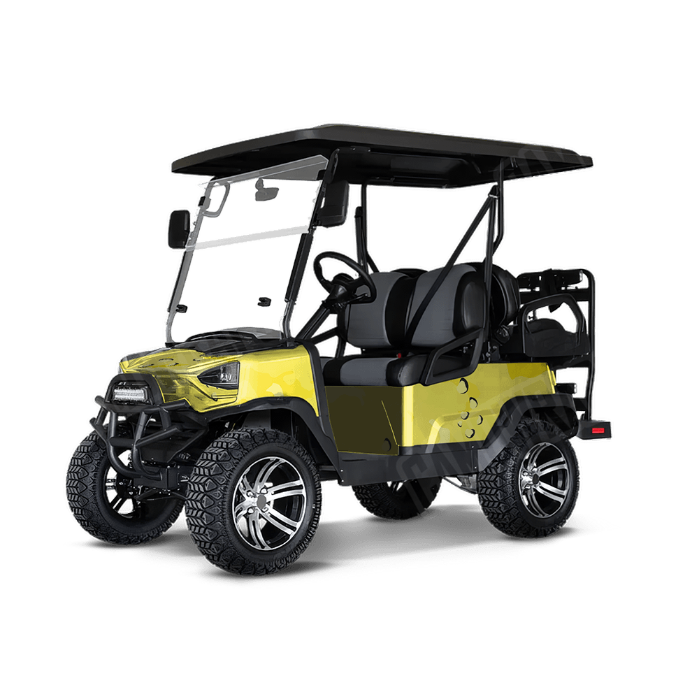 Jumbo Battle Storm Elite Yellow Golf Cart Camo Vinyl Wrap