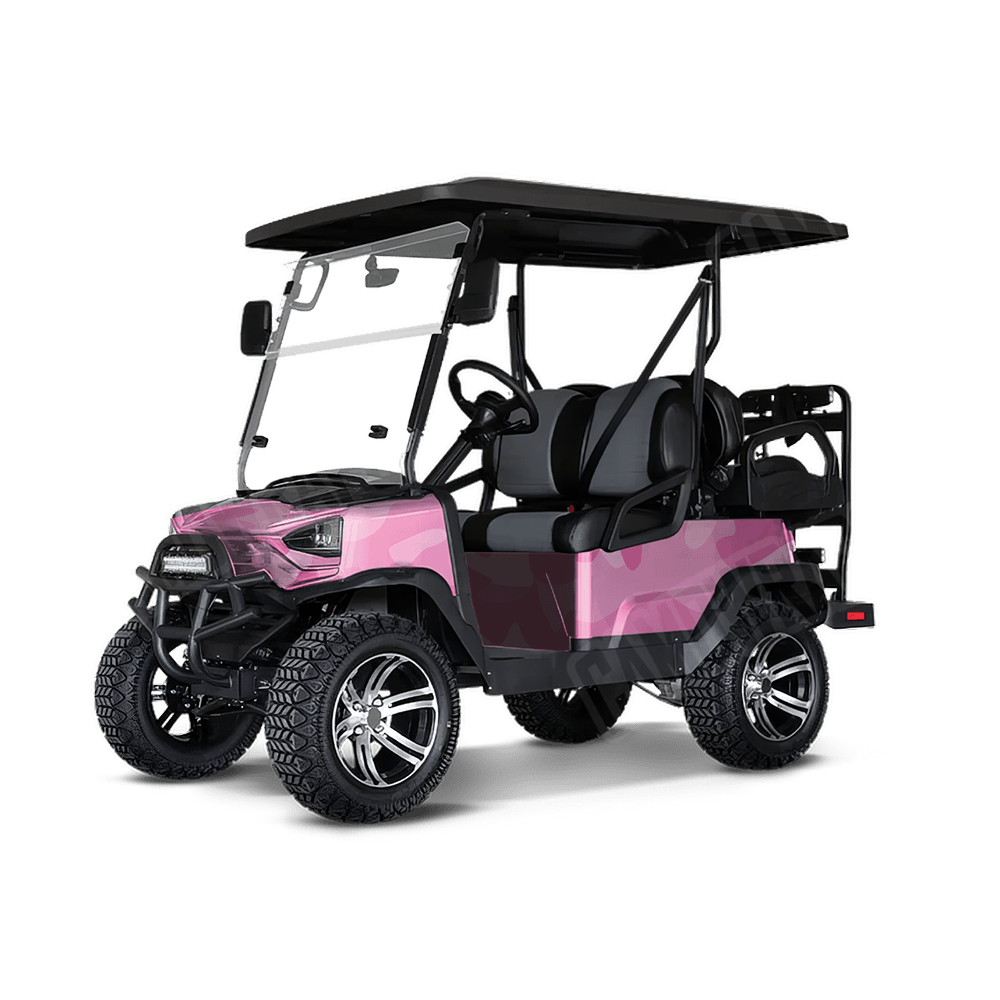 Jumbo Classic Elite Pink Golf Cart Camo Vinyl Wrap