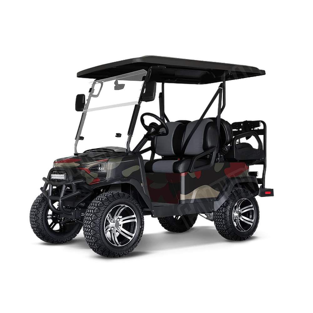 Jumbo Classic Militant Red Golf Cart Camo Vinyl Wrap