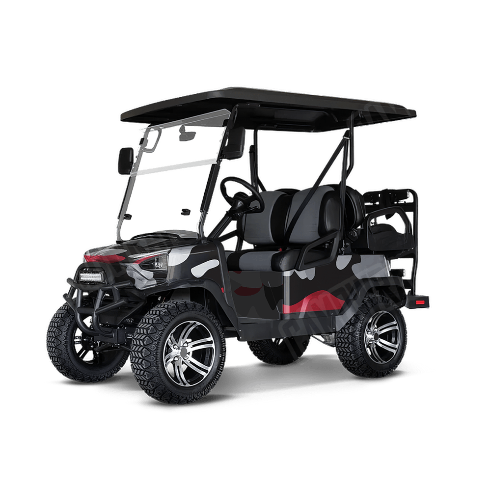 Jumbo Classic Red Tiger Golf Cart Camo Vinyl Wrap