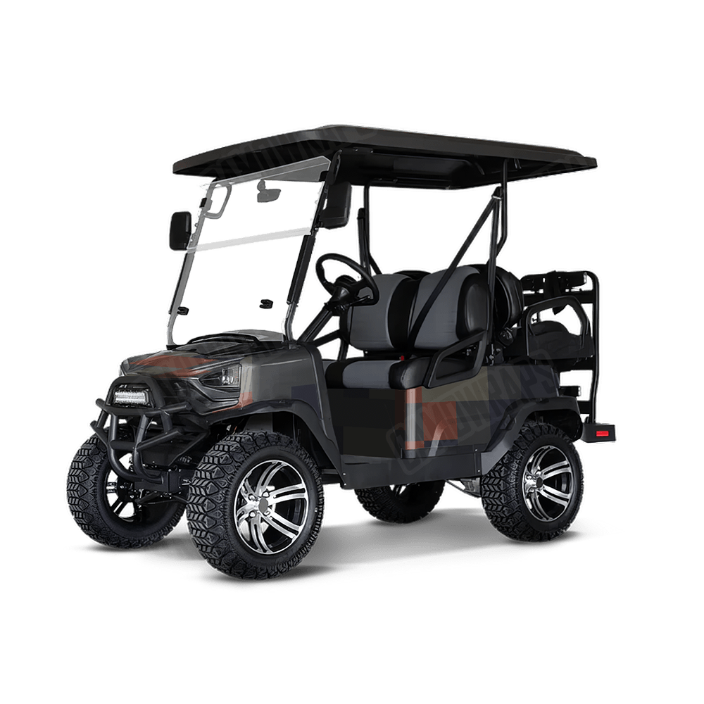 Pixel Blue Copper Golf Cart Wraps