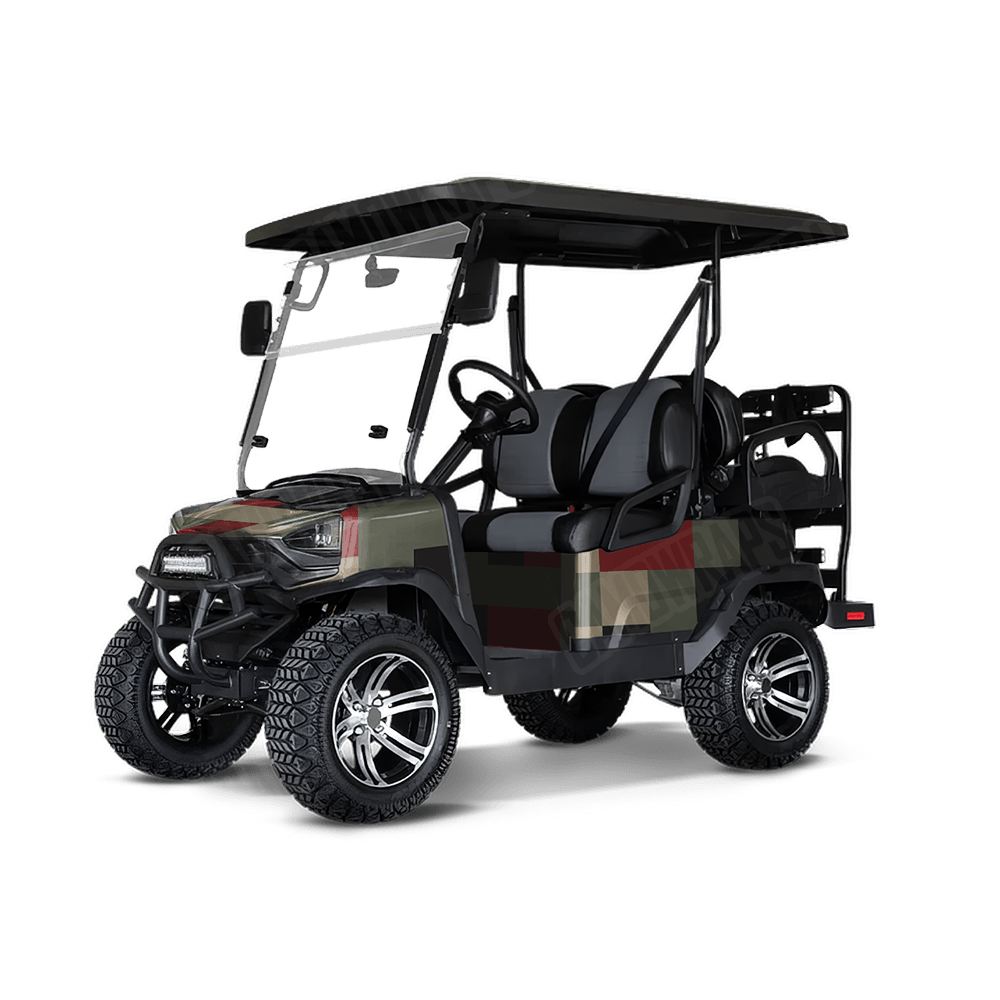 Pixel Militant Red Golf Cart Wraps
