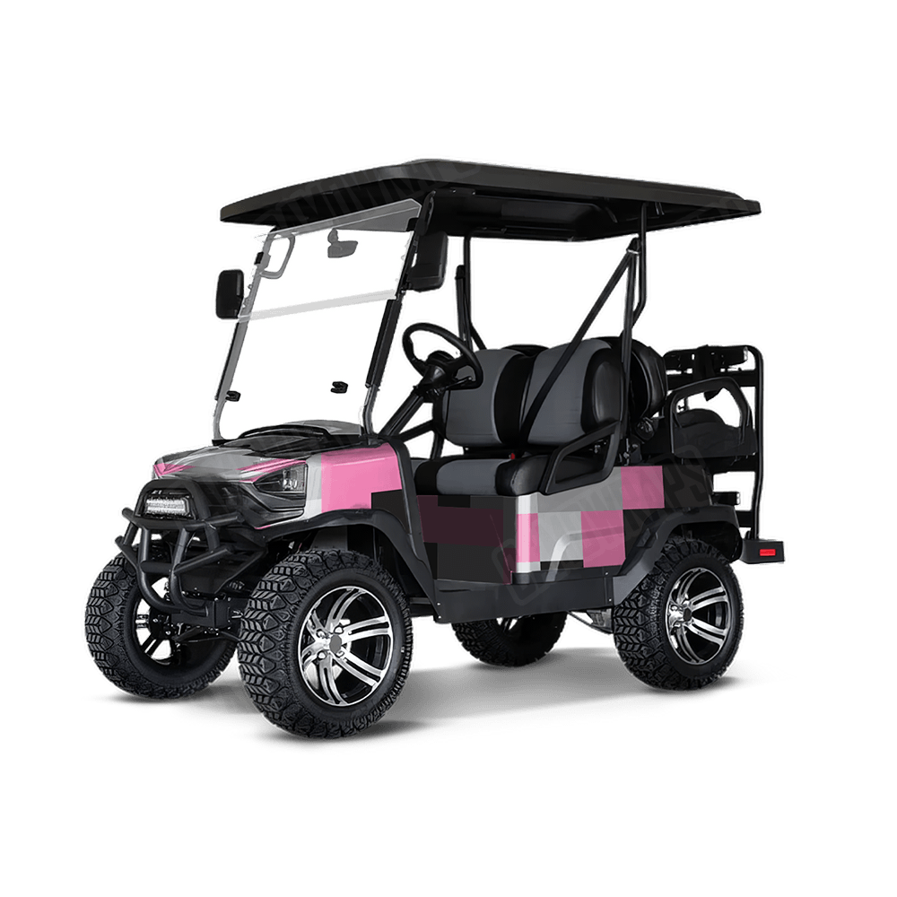 Pixel Pink Tiger Golf Cart Wraps