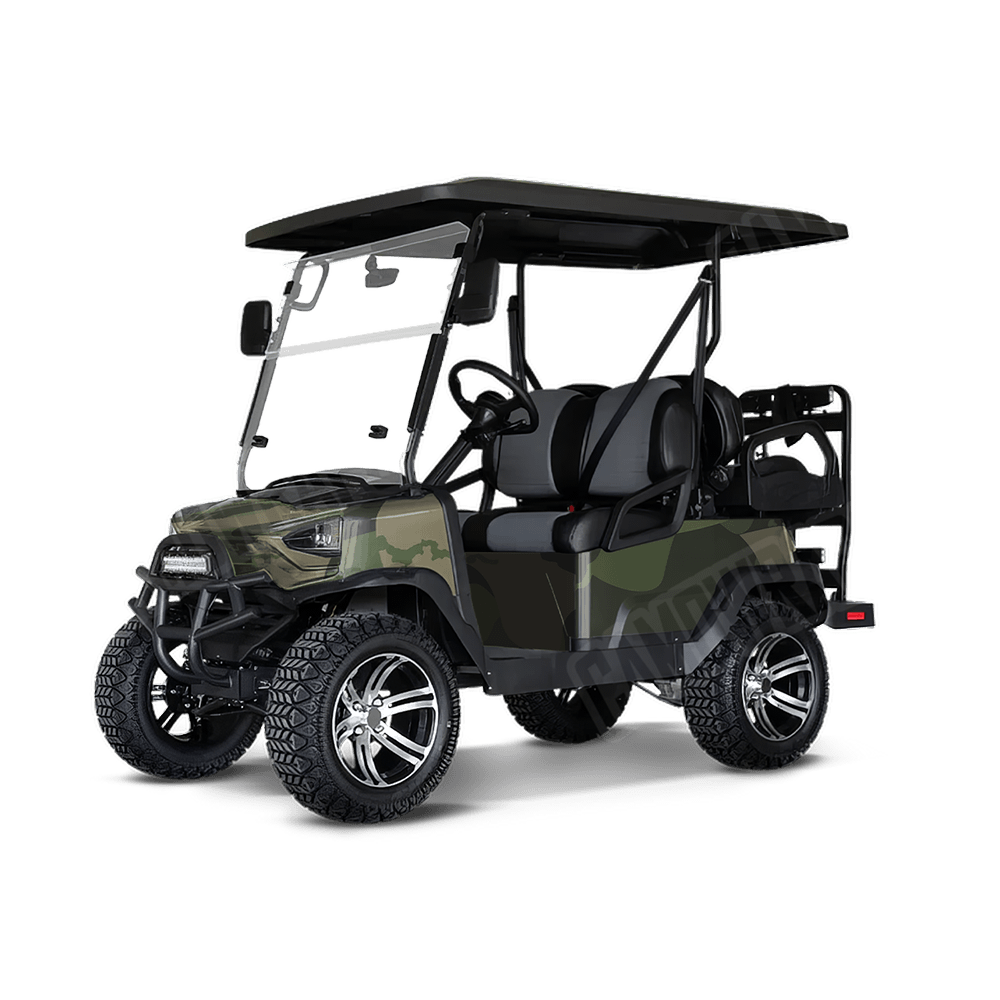 Jumbo Ragged Army Green Golf Cart Camo Vinyl Wrap