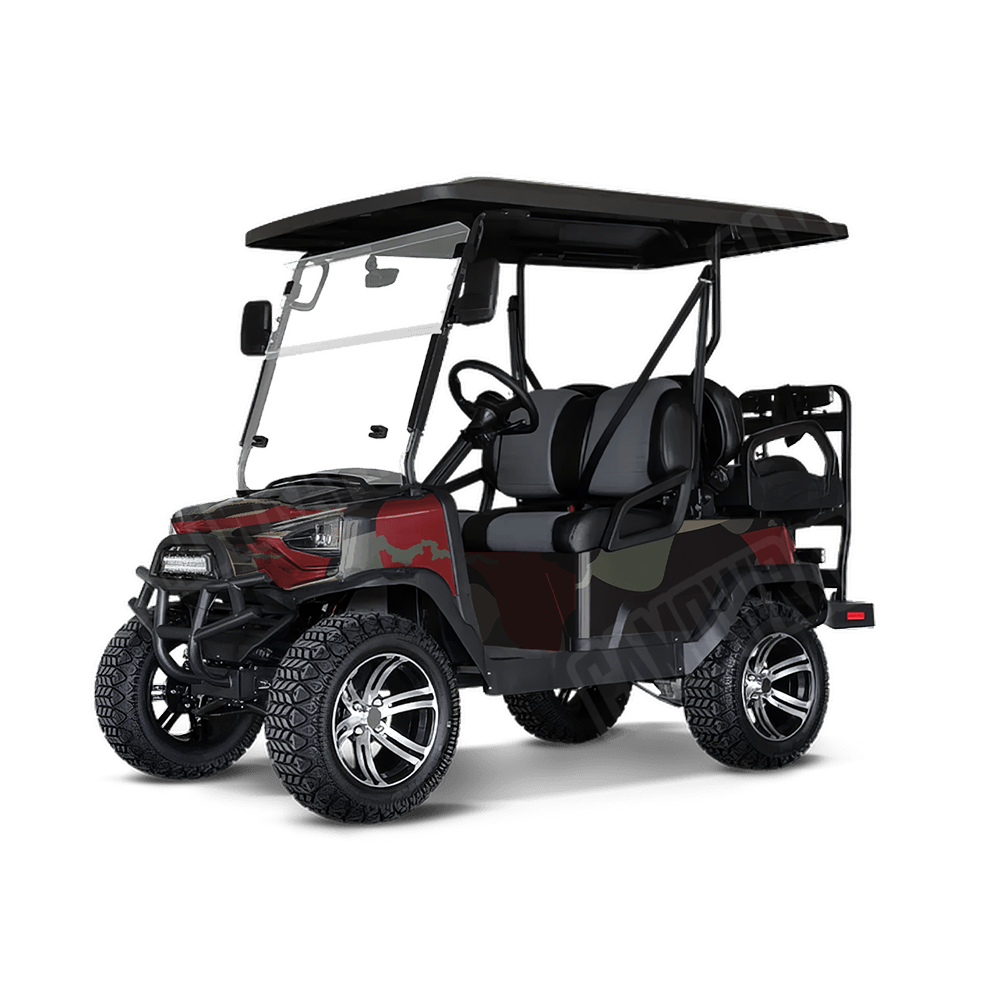 Jumbo Ragged Militant Red Golf Cart Camo Vinyl Wrap