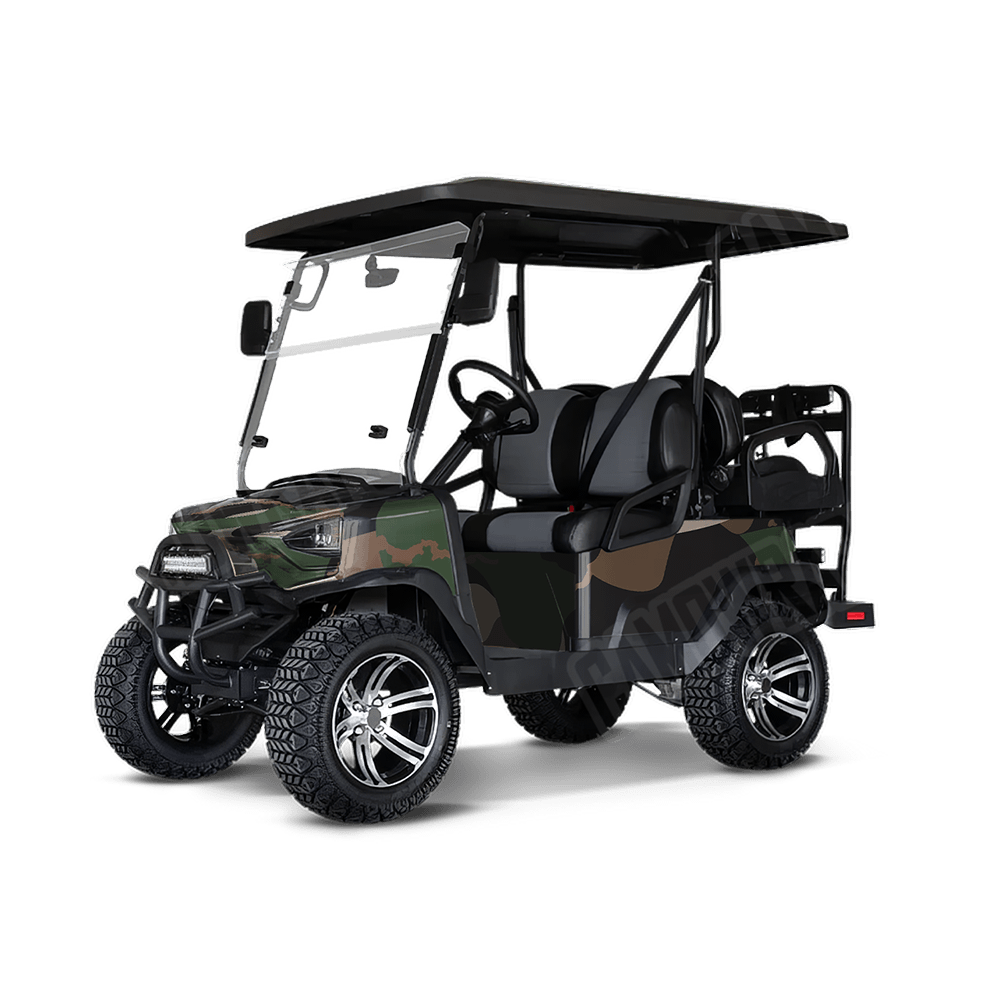 Jumbo Ragged Woodland Golf Cart Camo Vinyl Wrap