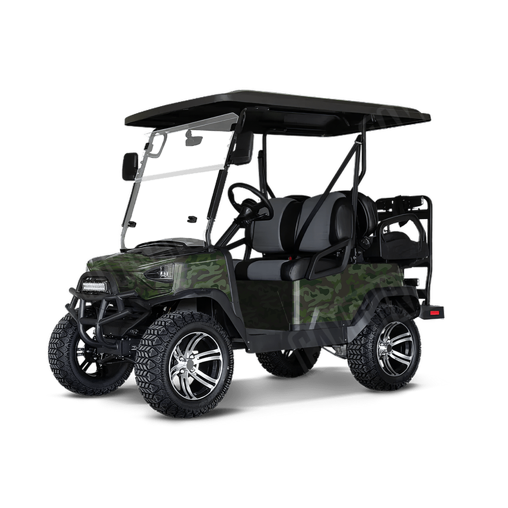 Large Classic Army Dark Green Golf Cart Camo Vinyl Wrap
