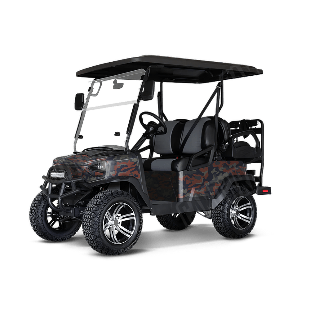 Large Classic Blue Copper Golf Cart Camo Vinyl Wrap