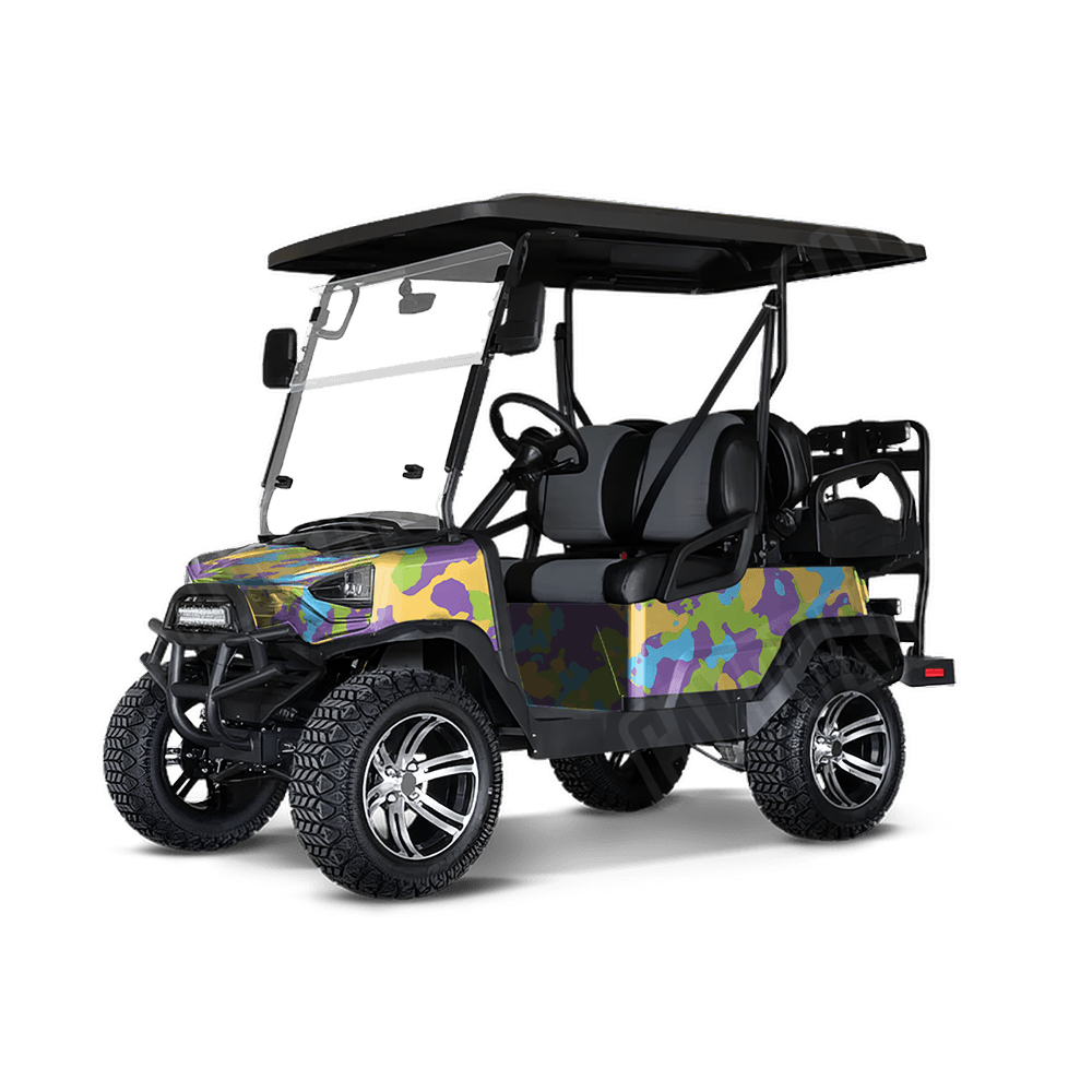Large Cumulus Carnival Golf Cart Camo Vinyl Wrap