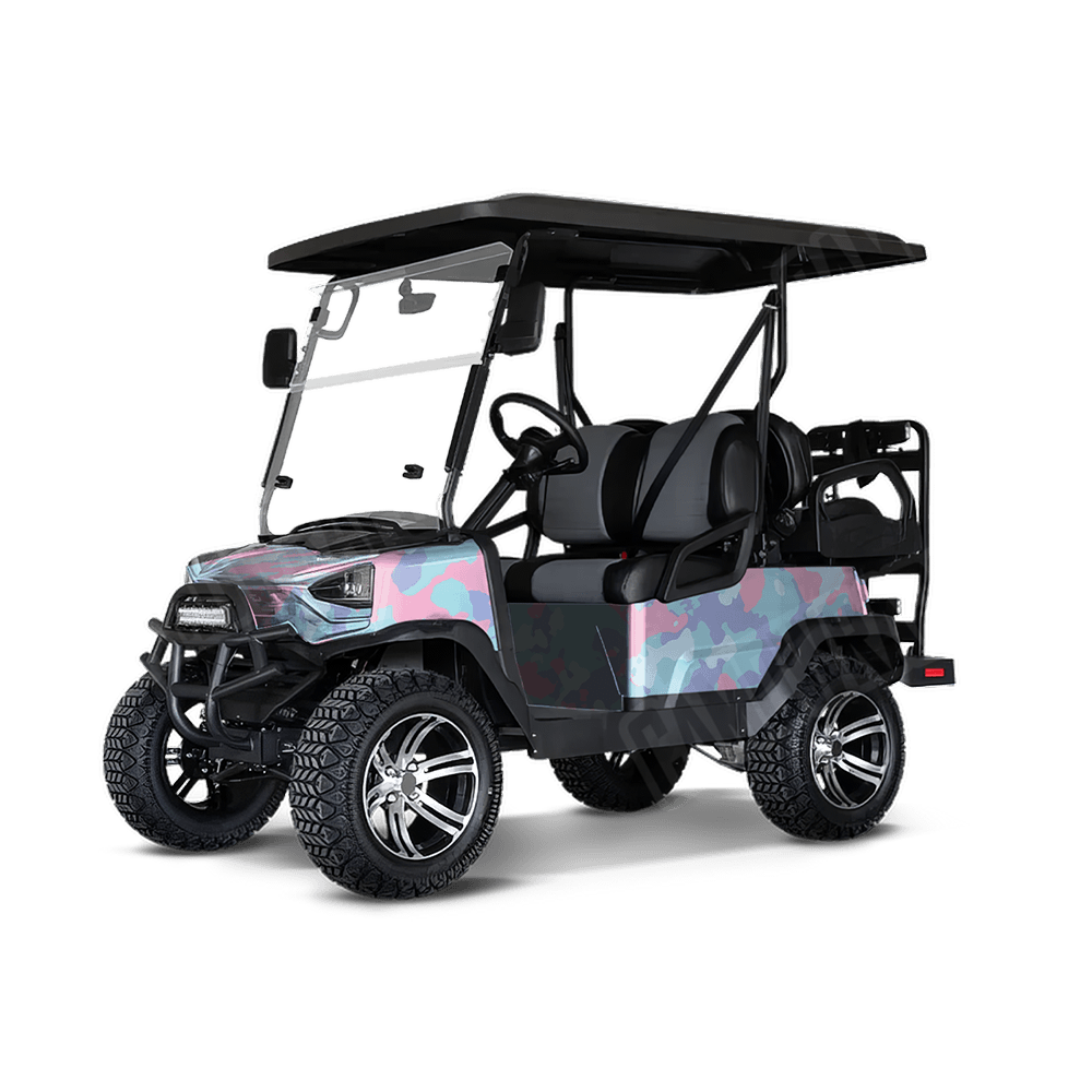 Large Cumulus Cotton Candy Golf Cart Camo Vinyl Wrap