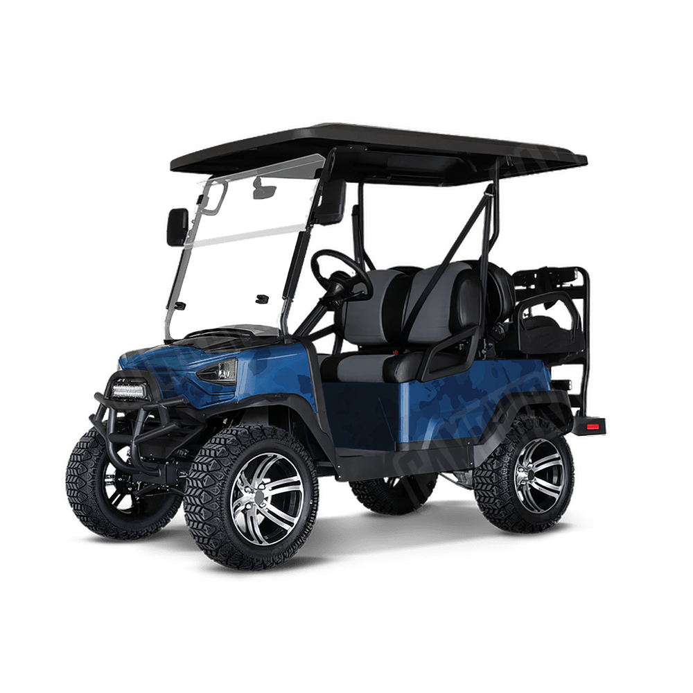 Large Cumulus Elite Blue Golf Cart Camo Vinyl Wrap