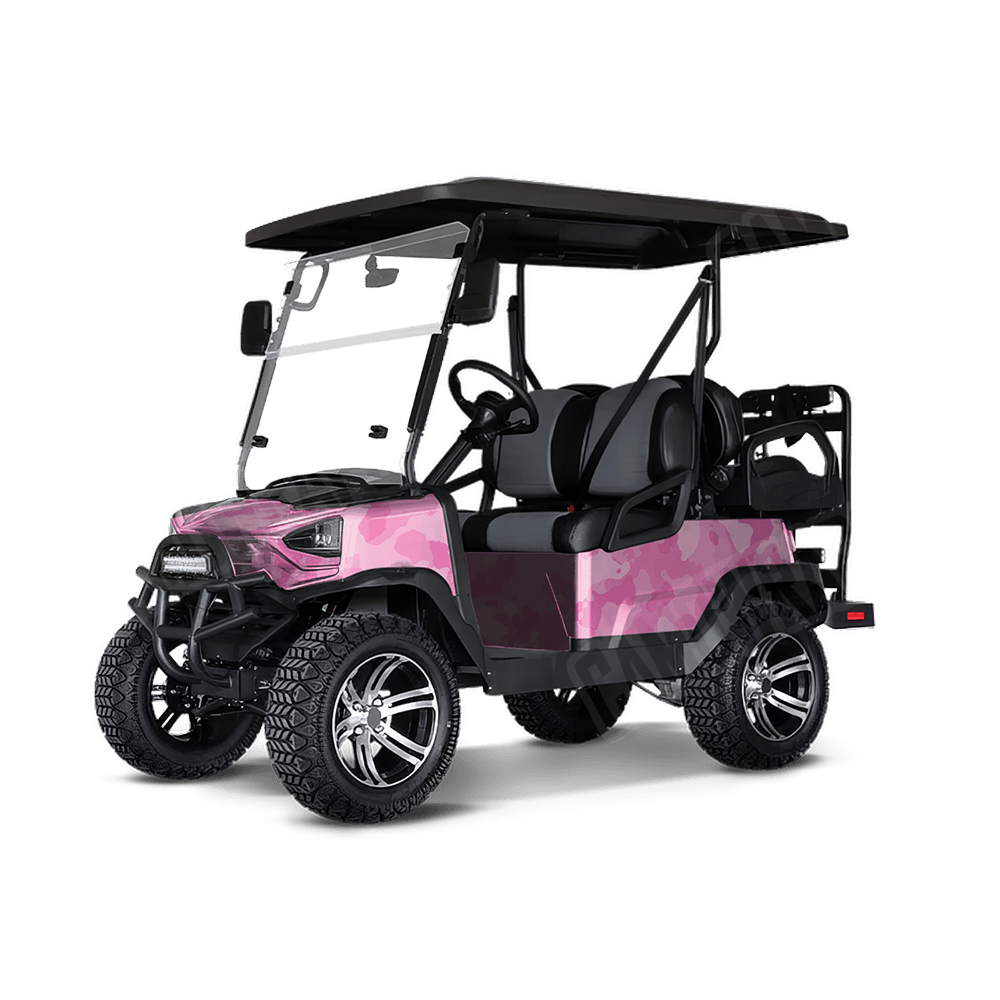 Large Cumulus Elite Pink Golf Cart Camo Vinyl Wrap